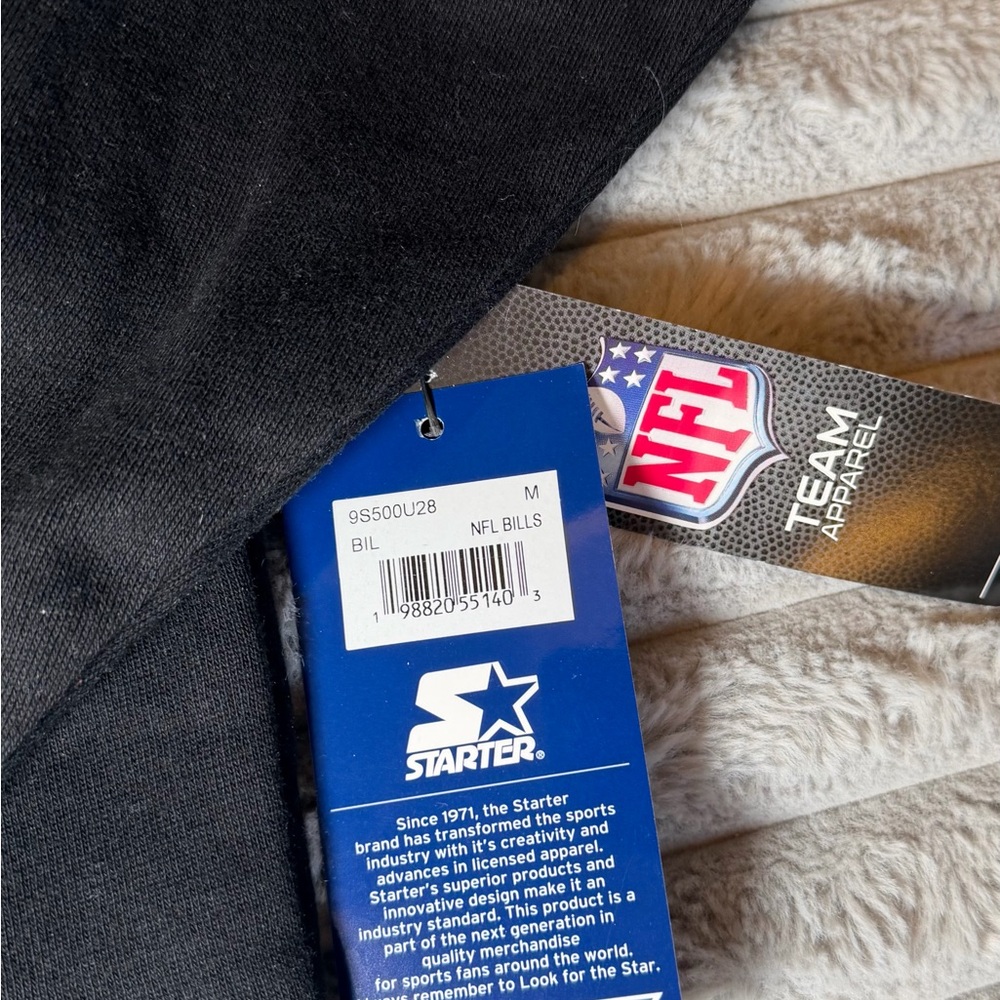 Buffalo Bills Starter Women's Rally Drop Shoulder Cropped Sweatshirt - Black - Picture 4 of 7